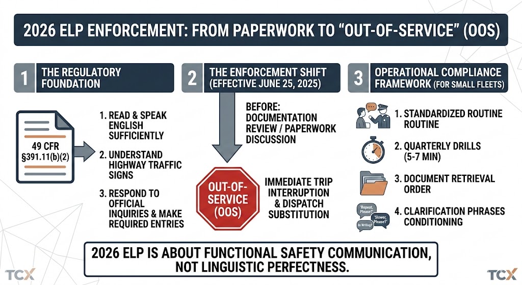2026 ELP Enforcement and OOS Compliance Framework Infographic