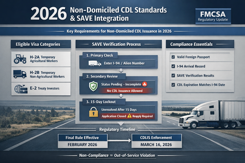 FMCSA Non-Domiciled CDL and SAVE Verification Flowchart 2026